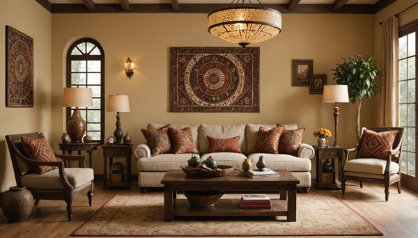 Décoration ethnique pour un salon chaleureux et invitant